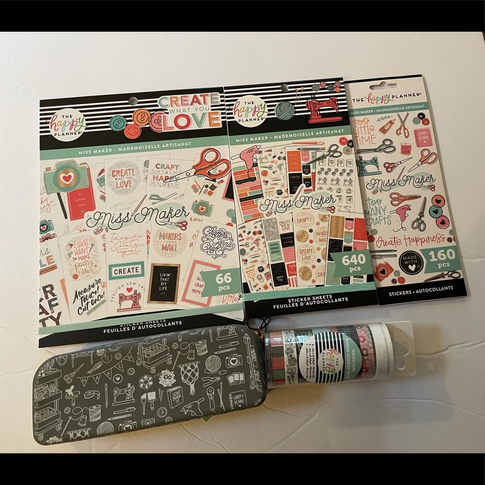 The Happy Planner Miss Maker lot Of 5 planners accessories